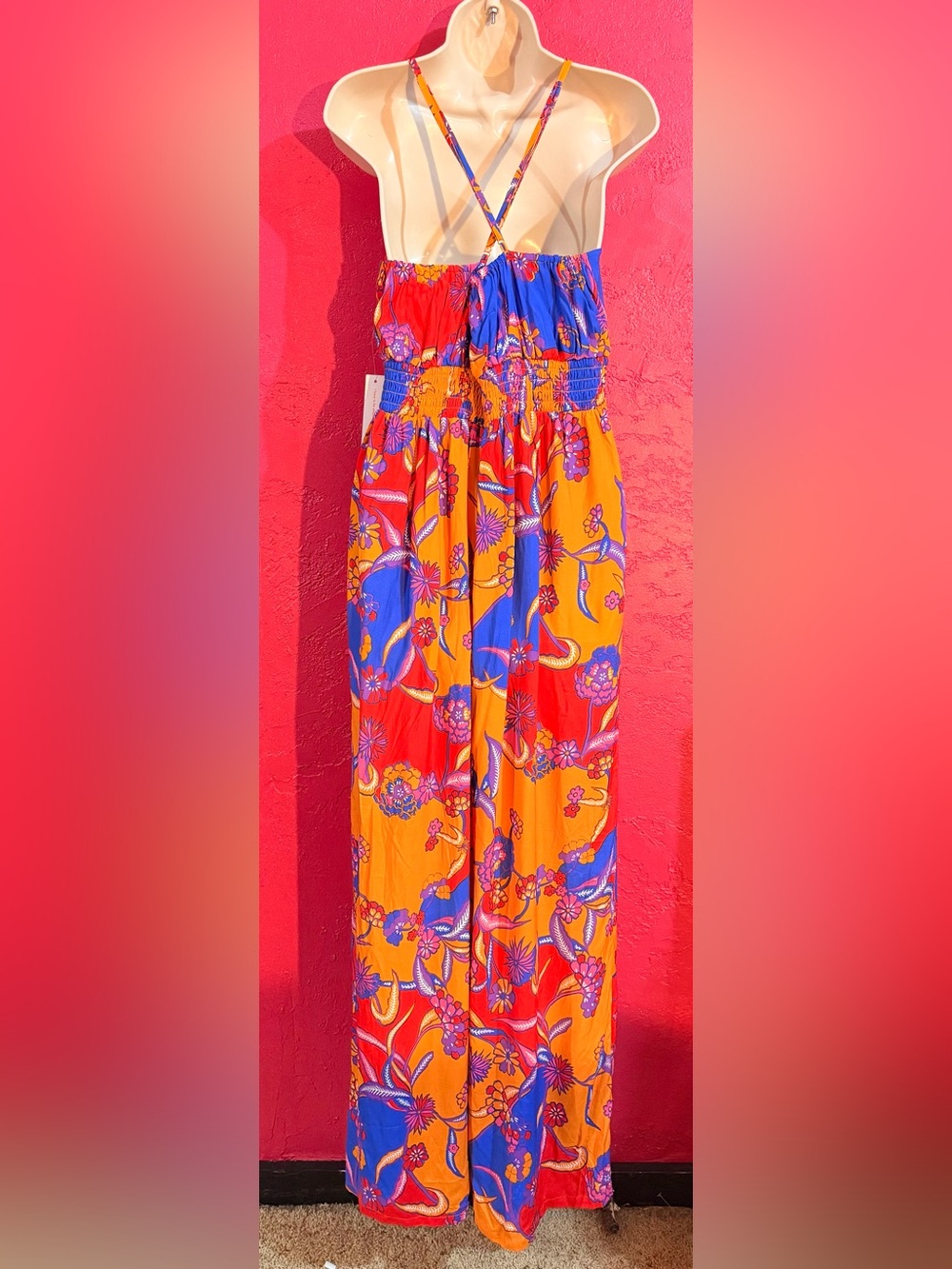 NWT Modcloth For the Love of Fedtival Season Bold Floral Jumpsuit. Sz 14. - Picture 3 of 15